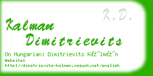 kalman dimitrievits business card
